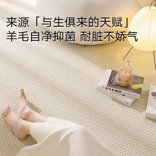 大江地毯客厅 60%羊毛地毯卧室大面积轻奢 沙发茶几免洗抗污200x300cm 象牙白