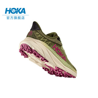 HOKA ONE ONE男女款夏季挑战者7全地形款跑鞋CHALLENGER 7轻盈透气缓震 墨绿色/甜菜紫-女 40