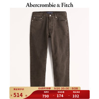 Abercrombie & Fitch 男装 24春90 年代风美式复古时髦百搭直筒牛仔裤332433-1 深棕色 36/32 (180/92A)
