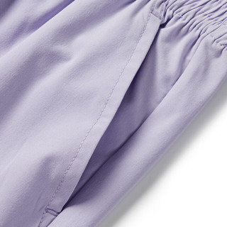 鸿星尔克（ERKE）儿童夏季男童运动休闲长裤舒适运动裤女薄款梭织长裤 浅粉紫 120