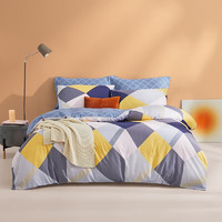 LOVO 乐蜗家纺 罗莱生活旗下品牌  床上四件套印花床单被套套件 遐想(灰色) 1.8米床(被套220x240cm)