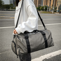 朗斐旅行包男大容量背包运动手提包短途出差斜挎包行李训练包 香槟色