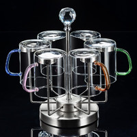 CRISTALGLASS 格娜斯 华行  玻璃杯 六色款 300ml六支装+钻石杯架