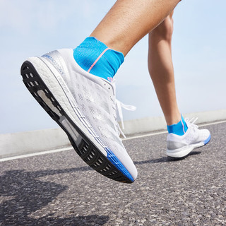 adidas ADIZERO BOSTON 9训练备赛boost跑步运动鞋男阿迪达斯 白色/银色/蓝色 40.5