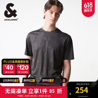 杰克·琼斯（JACK&JONES）夏季男士常规版型衣身不规则图案满印时尚圆领短袖T恤224201184