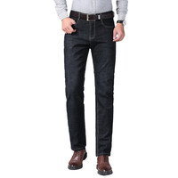 凡客诚品棉质简约舒适商务合体中腰直筒弹力潮流百搭牛仔裤 黑色 29