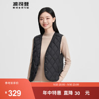 波司登2024春秋季女士羽绒服短款基础轻暖休闲百搭马甲B40131018 黑色8056 195/112A