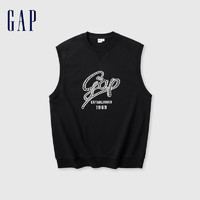 Gap 盖璞 男女士法式圈织柔软字母logo无袖卫衣上衣 465632 黑色 S