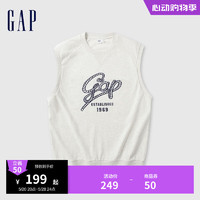 Gap男女装2024夏季法式圈织柔软字母logo无袖卫衣上衣465632 卡其色 170/92A(M) 亚洲尺码