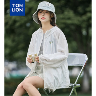 唐狮 TONLION防晒衣女2024夏季印花连帽防晒服外套 本白 XL