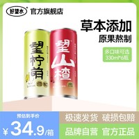 HOPE WATER 好望水 望山楂望柠檬果汁气泡水330ml轻享罐装便携一整箱果味饮料