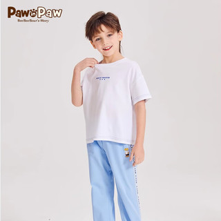 PawinPaw卡通小熊童装2024年夏季男女童儿童印花圆领短袖T恤 Ivory象牙色/39 120