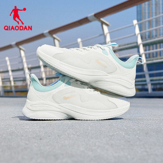 乔丹QIAODAN运动鞋女跑步鞋舒适健步慢跑鞋夏季透气 乔丹白/天际蓝 38.5