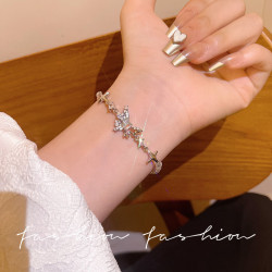 moefi茉妃轻奢小众锆石手链女轻奢小众精致感芒星蝴蝶珍珠手饰品蝴蝶