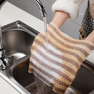 美丽雅洗碗厨房懒人百洁抹布吸水加厚洗碗巾8条珊瑚绒擦手清洁巾