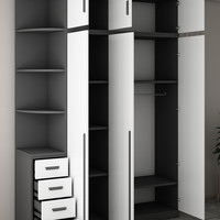 衣柜家用卧室现代简约简易柜子整体组合实木板出租房用小户型衣橱