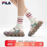 FILA 斐乐 女鞋FRAGOLA摩登凉鞋2024夏季时尚休闲草莓凉鞋 古白色/斑点灰紫-AD 38