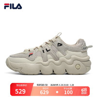 FILA 斐乐 HERITAGE 斐乐官方女子篮球鞋年冬季新款低帮运动鞋潮流休闲鞋女商场同款 燕麦色/黄水泥-OC 36