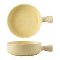88VIP：千屿 ins奶油色手柄碗陶瓷汤碗泡面碗早餐酸奶碗家用芝士焗饭烤碗