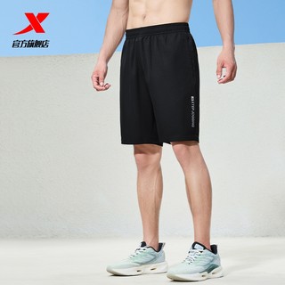 特步快干裤男短裤夏季男裤透气训练五分裤运动梭织跑步裤