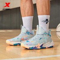 XTEP 特步 逆袭1代-V2篮球鞋实战运动鞋 雪雾绿/元气荧光橘 42