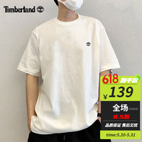 Timberland 纯棉纯色短袖男白T恤 A6DKU100