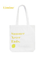 Limone 白色环保袋斜挎大容量双面图案购物沙滩帆布包女ins风