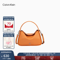 Calvin Klein女包24早秋女士小众ck字母枕头包小方包斜挎包DH3714 GBM-太阳橙