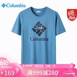 Columbia 哥伦比亚 T恤男24春夏户外经典圆领舒适纯棉短袖 AJ0403 477 L
