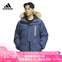 adidas 阿迪达斯 男子 运动型格系列 FUR DOWN PARKA 羽绒服 IS0367 A/L码