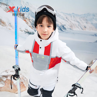 特步（XTEP）特步童装儿童户外运动透气反光条设计保暖滑雪棉服 6784268L9105 珍珠白 140cm