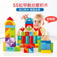 Hape 木质大颗粒积木 55粒