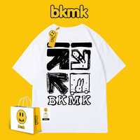 bkmk 夏季卡通美式复古街头嘻哈短袖男装t恤潮流宽松大码潮牌加大