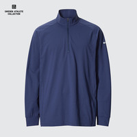 UNIQLO 优衣库 男士立领长袖T恤 472019 海蓝色 M