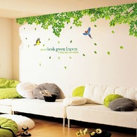 呢呢 绿树大树客厅卧室电视背景床头墙贴纸房间装饰品墙壁自粘墙纸贴画