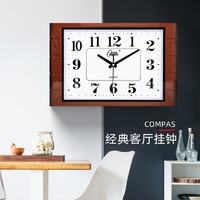Compas 康巴丝 客厅挂钟静音卧室创意石英钟个性时尚北欧简约家用时钟挂表