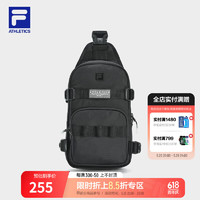 FILA 斐乐男子胸包2024夏简约运动包包随身包斜挎包 深黑-BK XS