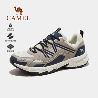 骆驼（CAMEL）登山鞋男2024春夏防泼水户外徒步鞋运动鞋子女 7031，奶白/深蓝，男 41