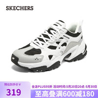 SKECHERS 斯凯奇 复古老爹鞋透气休闲运动鞋男894127 白色/黑色/WBK 41.50