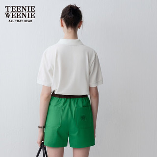 Teenie Weenie【长绒棉】小熊2024年夏季新款POLO短袖T恤上衣