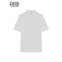 Teenie Weenie【长绒棉】小熊2024年夏季POLO短袖T恤白色上衣 白色 175/XL