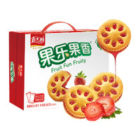 嘉士利 果乐果香草莓味果酱夹心饼干680gx1箱 礼盒