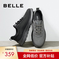 BeLLE 百丽 轻便透气百搭休闲鞋2024新款舒适厚底户外运动鞋A1372AM4 黑色 39
