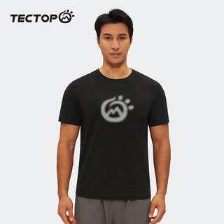 TECTOP 探拓 速干t恤男短袖夏季透气训练上衣跑步健身运动速干衣 经典黑 XL