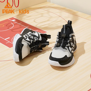匹克童鞋儿童篮球鞋实战运动鞋男大童球鞋 黑色/大白 35