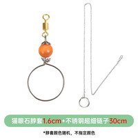 威毕鹦鹉脖套不锈钢虎皮玄凤脚链八哥绣眼栓鸟链遛鸟训练脖圈放飞绳 猫眼石脖套1.6cm+不锈钢细链子30