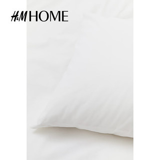 H&M HOME家居夏季床上用品高支棉纺纯色枕套被套组合0496278