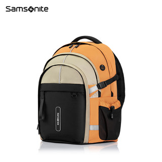 新秀丽双肩背包商务通勤电脑包可挂靠男士双肩包 NX3 橙色