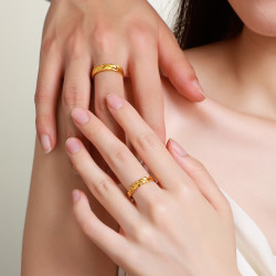 chowtaiseng周大生520礼物周大生黄金戒指足金5g麦穗对戒男女款情侣戒