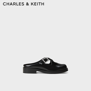 CHARLES&KEITH24夏简约交叉扣带穆勒包头半拖鞋CK1-70920147 Black Box黑色 35